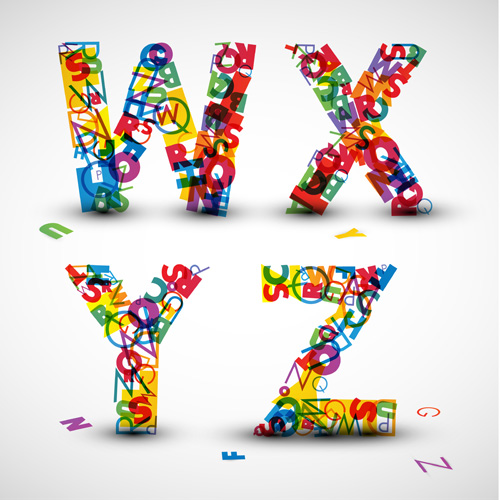Elements of Various alphabet art vector 01