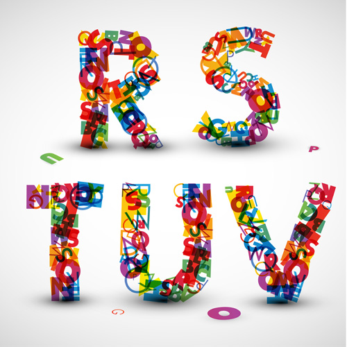 Elements of Various alphabet art vector 02
