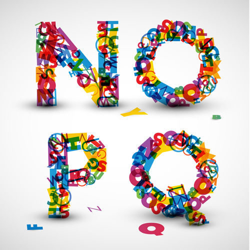  Elements of Various alphabet art vector 03
