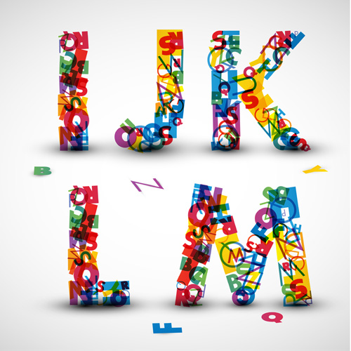 Elements of Various alphabet art vector 04