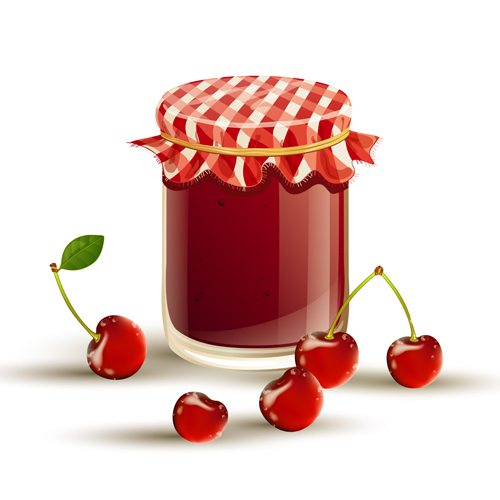 Fruits and jam vectors 01