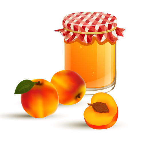 Fruits and jam vectors 02