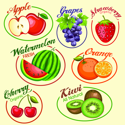 slice labels label fruits 
