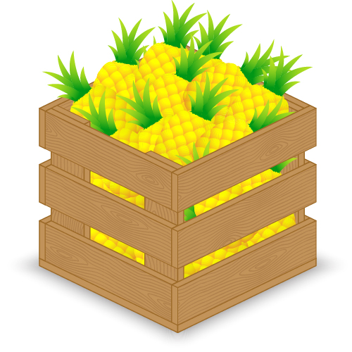 wooden crate wooden fruits 
