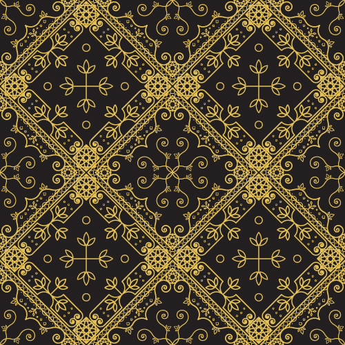 Gold lineart seamless pattern luxury vector 02