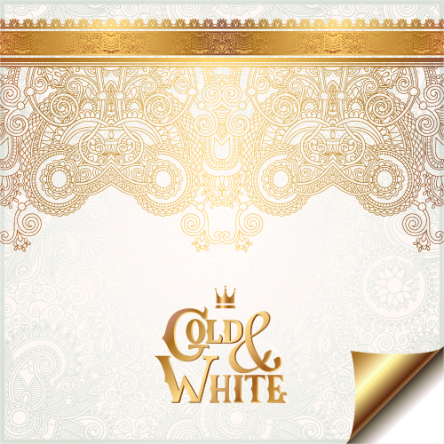 ornaments gold floral background 