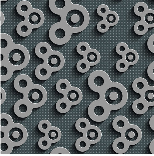 Gray plate perforated vector seamless pattern 09