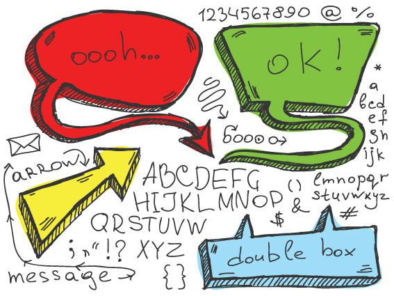 Set of Hand Drawn Speech Bubbles vector 02