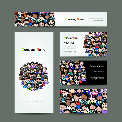 people hand-draw hand drawn card vector business cards business 