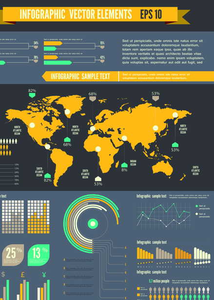 Business Infographic design elements vector material 01