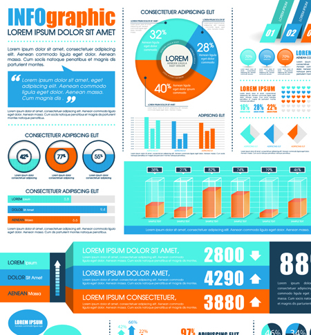 Business Infographic design elements vector material 05