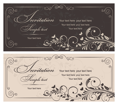 Vector Retro Invitations design elements 02