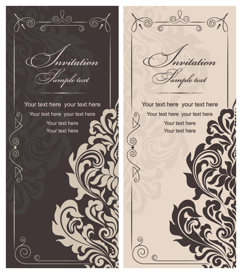 Vector Retro Invitations design elements 04