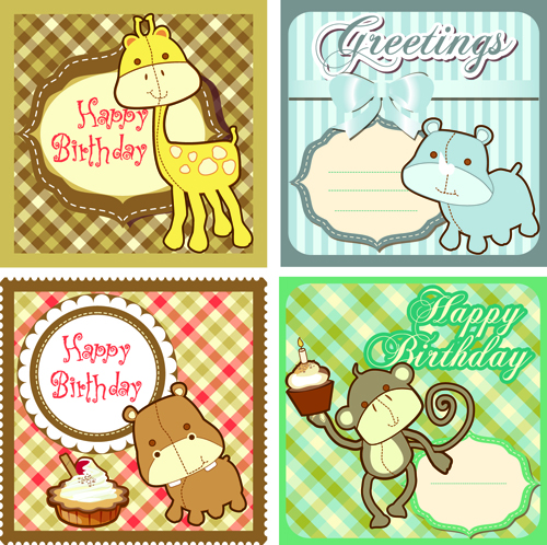 Common vintage labels vector set 04