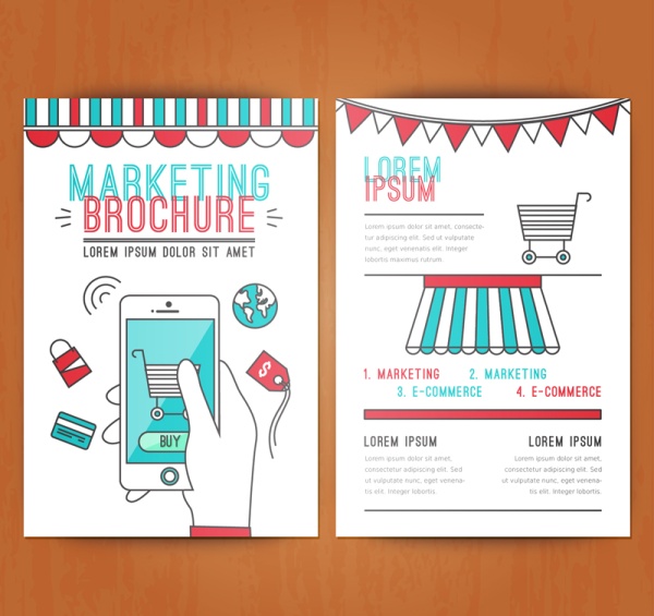 Marketing brochure cover template vector Marketing brochure cover template vector