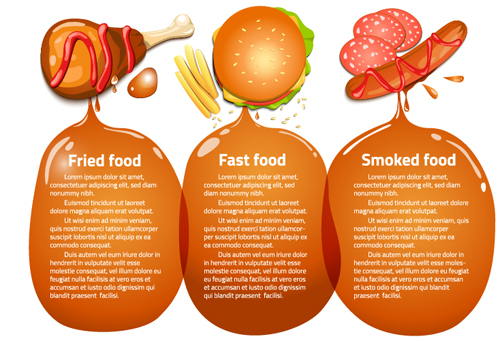 Modern fast food poster material vector 15