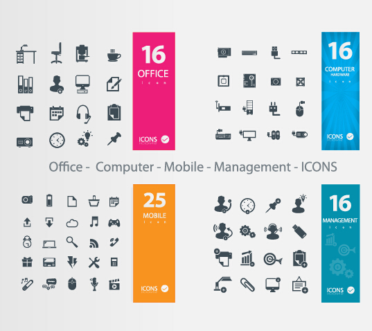 office mobile management icons icon computer 