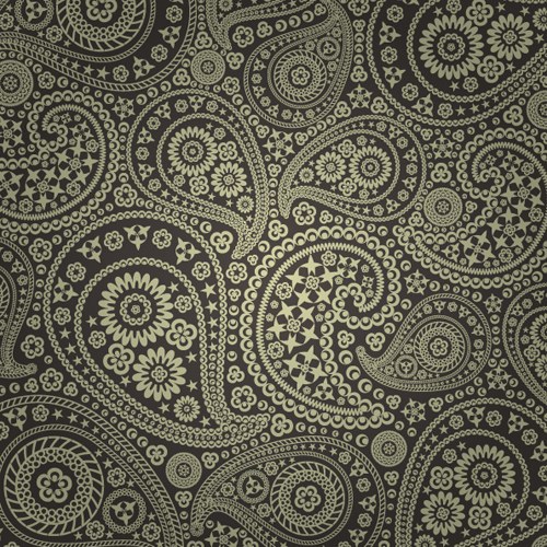 Set of ornate Paisley Seamless Pattern vector 05
