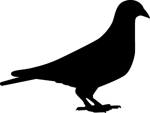 Peace dove silhouette vector illustration 02