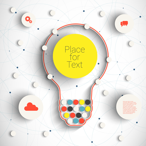 Place network infographics template vectors 03
