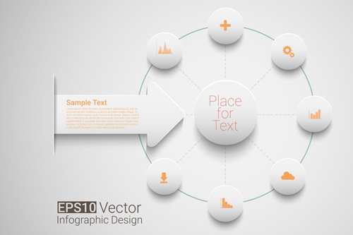 Place network infographics template vectors 04