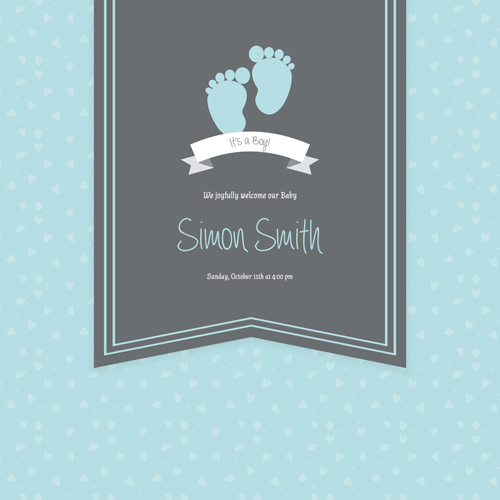 Retro baby shower cards 02 vector Retro baby shower cards 02 vector