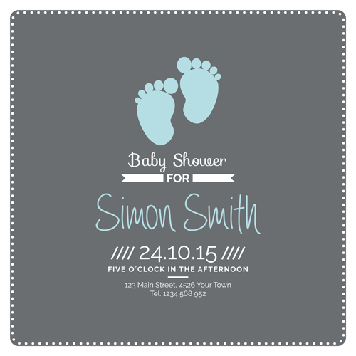 Retro baby shower cards 05 vector Retro baby shower cards 05 vector