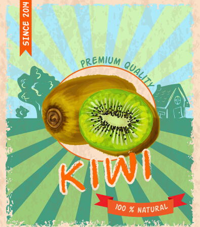 Retro font poster kiwi grunge 
