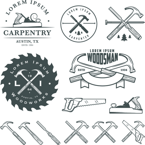 s and emblems set vector material 04 Retro labels and emblems set vector material 04