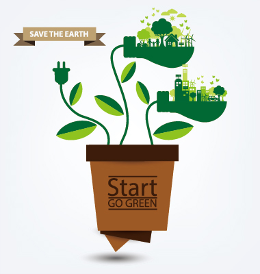 Save world eco environmental protection template vector 04