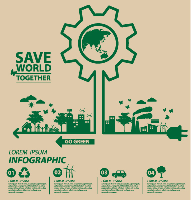 Save world eco environmental protection template vector 05