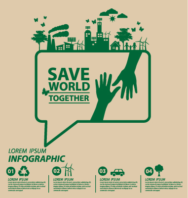 Save world eco environmental protection template vector 08