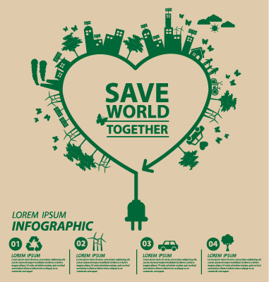 Save world eco environmental protection template vector 10