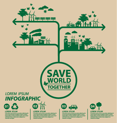 Save world eco environmental protection template vector 11