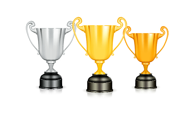 Shiny trophy gold design vector 03