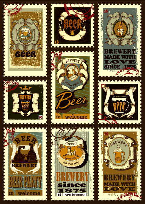 vintage stamp beer 
