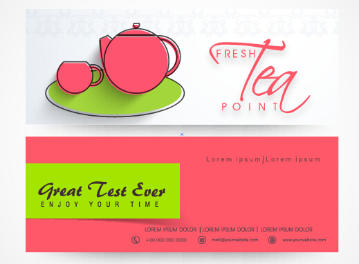 Tea hand drawing banners vector