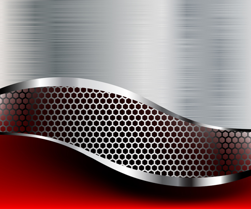 Set of Metal elements vector background art 01