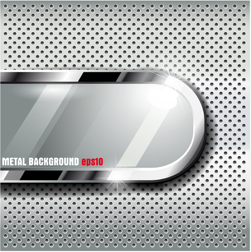 Set of Metal elements vector background art 03
