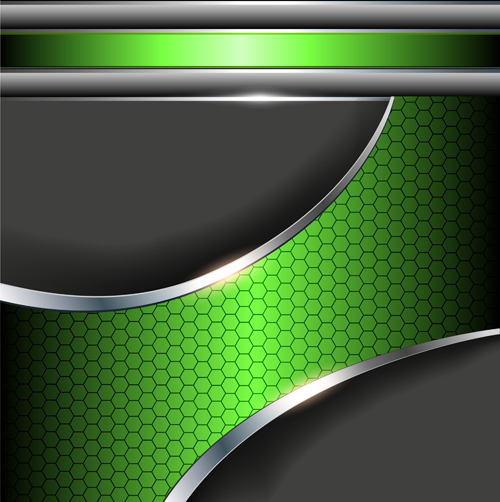 Set of Metal elements vector background art 05