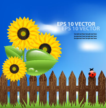 Bright Templates Nature elements vector 04