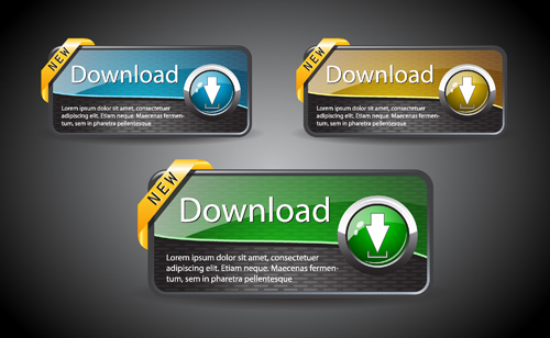 Texture download button shiny vector 03