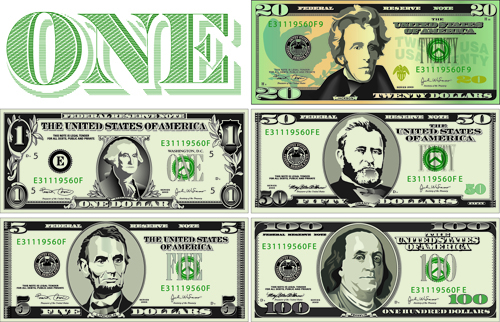 Vector money with dollars design template 01 - WeLoveSoLo