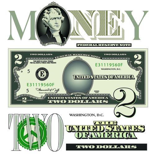 Vector money with dollars design template 04