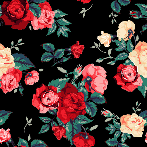 age roses vector seamless pattern 02 Vintage roses vector seamless pattern 02