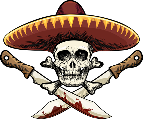 Vintage skull labels creative vector 05 Vintage skull labels creative vector 05