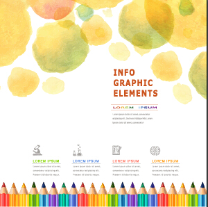watercolor infographics elements 