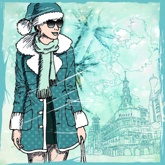 winter fashion background vector background 