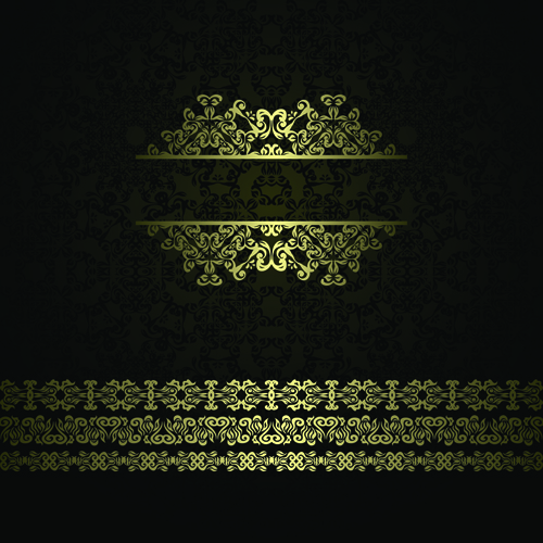 Retro Golden Ornaments background 02