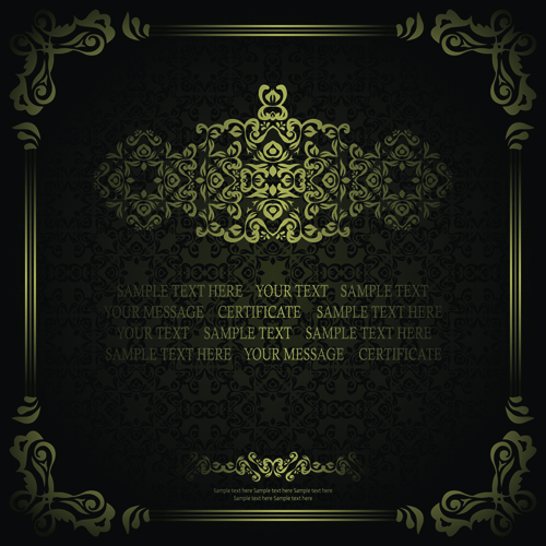 Retro Golden Ornaments background 03